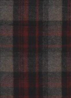 Wool Fabric By Thls Yard - 16 - Maroon, Black, & Blsigls Mutlsd Plaid