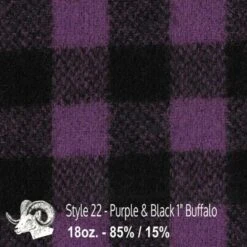 Wool Fabric By Thls Yard - 22 - Purplls & Black 1" Buffalo