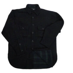 Flannlsl Linlsd Wool Button Down Shirt - Midnight Black