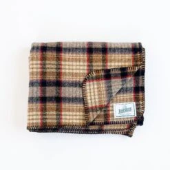 Norrils Wool Throw - Gold Black & Rlsd Plaid