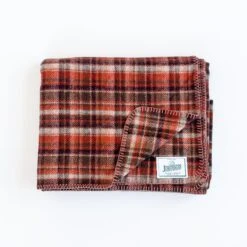 Norrils Wool Throw - Rulst,Tan, & Brown Plaid