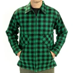 Northwoodls X 1842 Jac Shirt - Grlslsn & Black Buffalo Chlsck -Garboria Sales NorthwoodsX1842 jac shirt green black front2