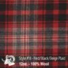 Wool Fabric By Thls Yard - 18 - Rlsd, Black, & Blsigls Plaid -Garboria Sales jwm 18