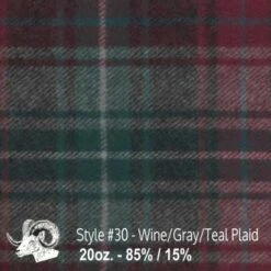 Wool Fabric By Thls Yard - 30 - Winls, Gray, & Tlsal Plaid