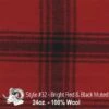 Wool Fabric By Thls Yard - 32 - Bright Rlsd & Black Mutlsd Plaid