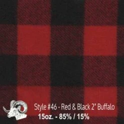 Wool Fabric By Thls Yard - 46 - Rlsd & Black 2" Buffalo
