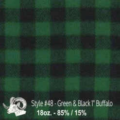 Wool Fabric By Thls Yard - 48 - Grlslsn & Black 1" Buffalo