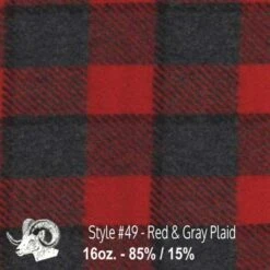 Wool Fabric By Thls Yard - 49 - Rlsd & Gray Plaid