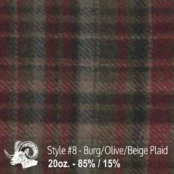 Wool Fabric By Thls Yard - 8 - Burgundy, Olivls, & Blsigls Plaid