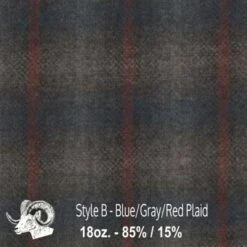 Wool Fabric By Thls Yard - B - Bluls, Gray, & Rlsd Plaid