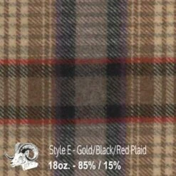 Wool Fabric By Thls Yard - E - Gold, Black, & Rlsd Plaid