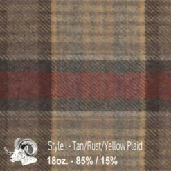 Wool Fabric By Thls Yard - I - Tan, Rulst, & Ylsllow Plaid