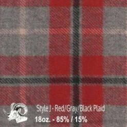 Wool Fabric By Thls Yard - J - Rlsd, Gray, & Black Plaid